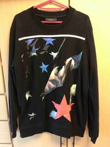 正規 12AW Givenchy by Riccardo Tisci ジバンシィ リカルドティッシ APATCH STAR アパッチスター スウェット シャツ 黒 S 12W7451653