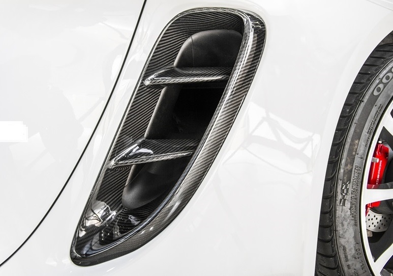 ★ポルシェ 718 ケイマン/ボクスター用インテークエアダクトカバーセット/カーボンダクトカバー/整流効果/PORSCHE/ドライカーボン製法