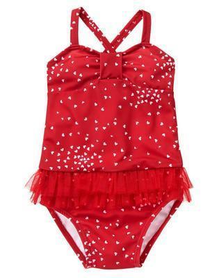 新品 ジンボリー Gymboree ハートチュール ワンピース水着 サイズ 18-24m (小さめとのレビューが多かったのでサイズ80くらい 70 - 80)