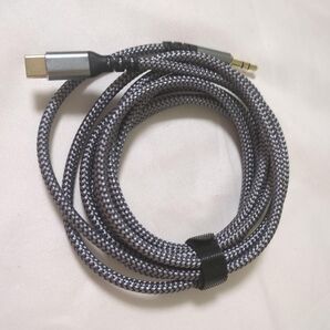 Type C to 3.5mm オスジャックオーディオケーブル ナイロン編み2m
