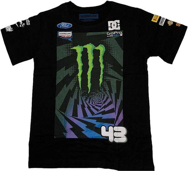 HOONIGAN フーニガン MONSTER ENERGY モンスターエナジー モンスターロゴ スポンサープリントＴシャツ（ブラック） (M) [並行輸入品]