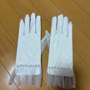 ウエディンググローブ レース手袋 サテン手袋 2種類セット ショート