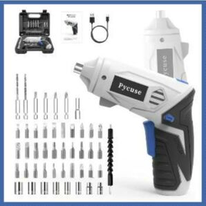 電動ドライバー 電動ドリル ドリルドライバー 正逆転切替 4.5V 3000mAh 44本ビット付き 充電式 LED 穴あけ 小型