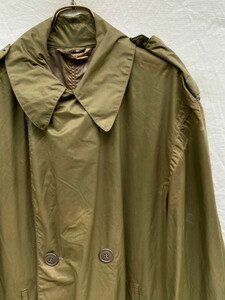 1950s Vintage U.S. ARMY RAINCOAT MAN'S COATED NYLON TAUPE SHADE No.179 KENETH M. WILSON CO. INC 8405-634-4936-CM LONG-40 米軍