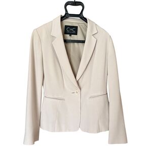 C de C COUP DE CHANCE クードシャンス テーラードジャケット ベージュ サイズ38 ジャージー生地