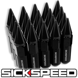 SICKSPEED spike nut black M14x1.5 90mm black wheel nut LS460 charger Challenger 300C Magnum Schic Speed 