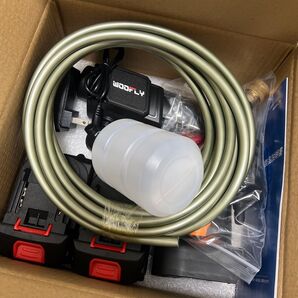 大人気 高圧洗浄機 コードレス コンパクト 充電式 2個バッテリー付き 軽量 洗車 掃除 大掃除 高圧洗浄機 コードレス