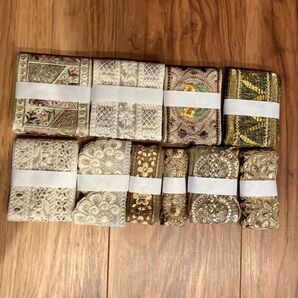 10 インド刺繍リボン 50㎝×10本 ハンドメイド