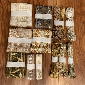 12 インド刺繍リボン ブレード 50㎝×12本