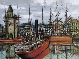 Art hand Auction Bernard Buffet, bernard buffet, Ship series 30, Ultra-rare framed print, Brand new with frame, postage included, iafa, painting, oil painting, Nature, Landscape painting