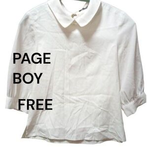 【A0076】PAGE BOY ブラウス 白 ラウンドカラー FREEサイズ