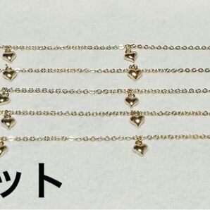 ブレスレット5本セット ハートモチーフ アクセサリー ゴールドカラー (管理番号75)
