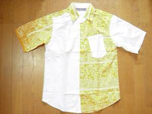 * handmade * ethnic style half satin ground short sleeves shirt M new goods free postage equipped 