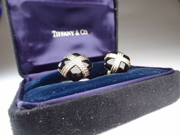 Tiffany&Co. 14K×オニキス　ティファニー　カフリンクス　カフス