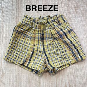 BREEZE ブリーズ チェック柄 ショートパンツ イエロー キッズ 80センチ