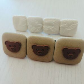 min-ichi ヘアピン ヘアアクセサリー 髪留め くま お菓子 クッキー風 ヘアアクセ クリップ 韓国 可愛い ベアー
