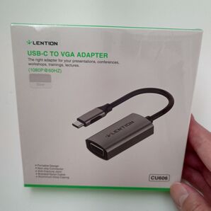 LENTION USB-C TO VGA ADAPTER CU606 シルバー 15cm 変換アダプター