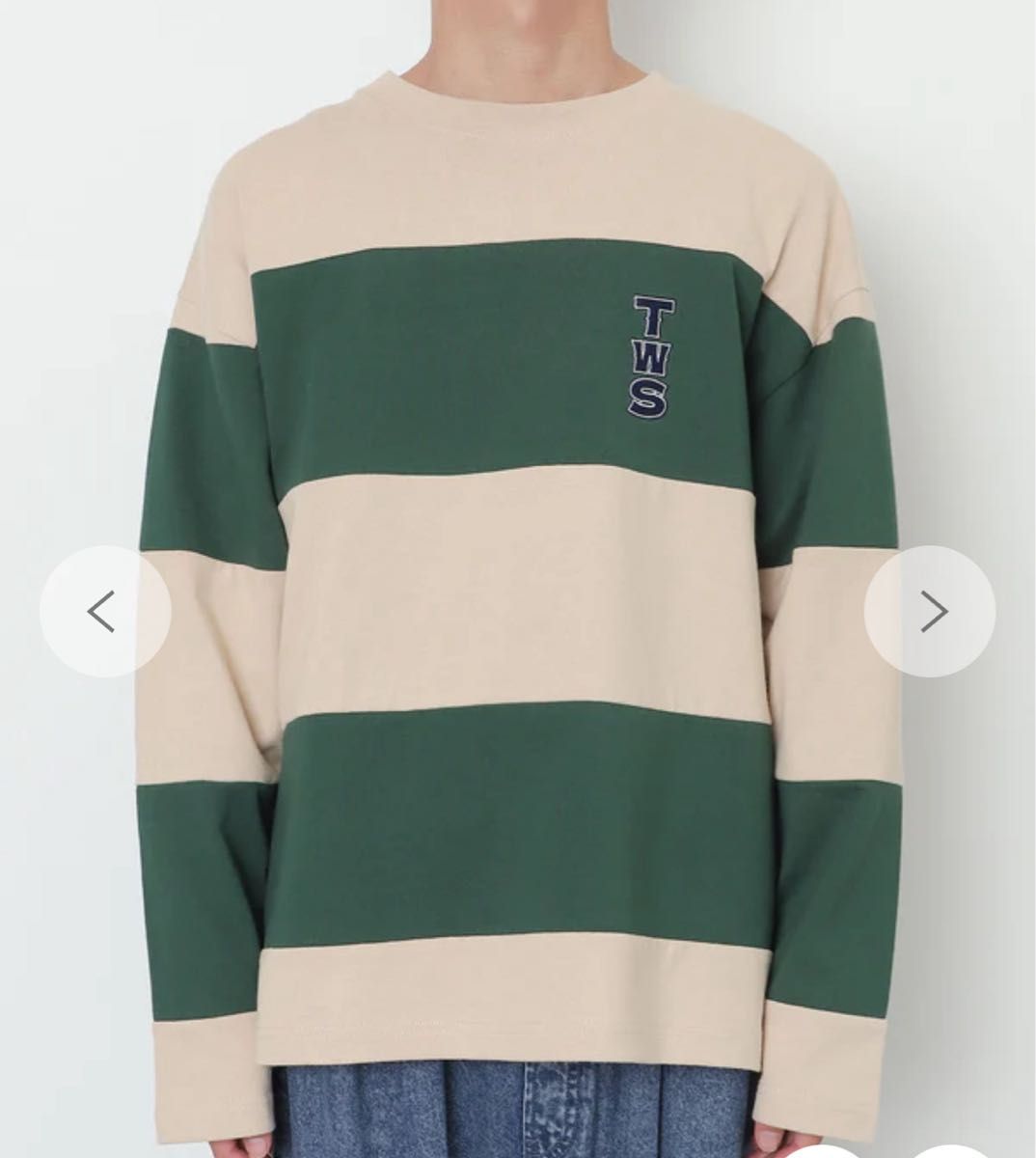 TWS　グラフィックボーダーロングTシャツ　Lサイズ