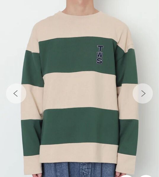 TWS グラフィックボーダーロングTシャツ Lサイズ