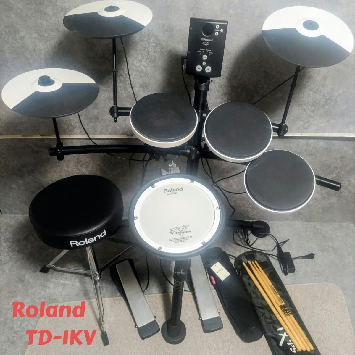 Roland　ローランド　電子ドラム　TD-1KV　スツール　マット　スティック