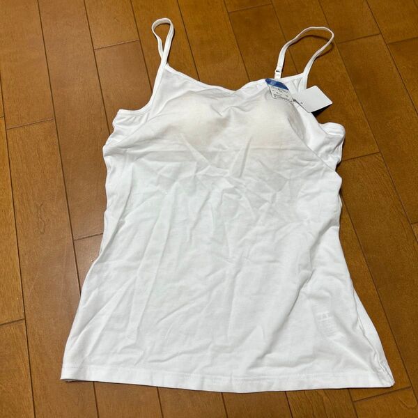 タグ付き ブラカップ付きキャミソール 白 LLサイズ