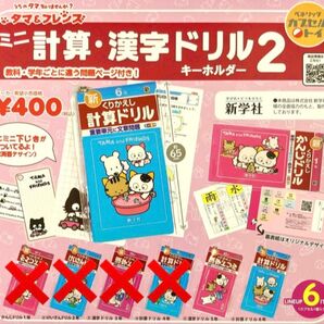 5年 6年 タマ&フレンズ ミニ計算・漢字ドリル キーホルダー 2 ガチャ ミニチュア 計算ドリル 漢字ドリル