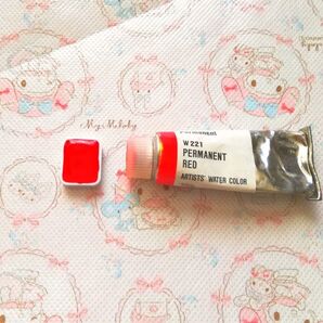 希少★ 廃番色 パーマネントレッド 1ml ハーフパン ホルベイン 透明水彩絵具 ハーフパン 廃盤色