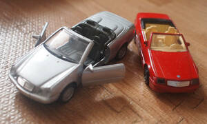 BBURAGO Mercedes Benz 300SL red &CLX open minicar 