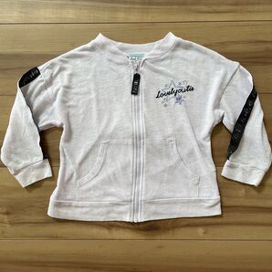 子供服女の子薄手パーカー(110)前開きパーカー ※難あり ジップアップ