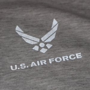 07s U.S.AIR FORCE エアフォース 半袖 Tシャツ M 米軍実物 USAF 両面 ロゴ リフレクター グレー ミリタリー 空軍 ARMY NAVY