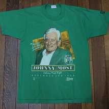 1990 USA製 Johnny Most Night Boston Celtics Tシャツ L グリーン SALEM ジョニーモスト アナウンサー NBA バスケ スポーツ ヴィンテージ_画像1