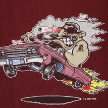 90s SWANK THREADS Tシャツ 両面プリント スワンク ロゴ オールド スケート サーフ イラスト rat fink hiphop raptee ヴィンテージ_画像4