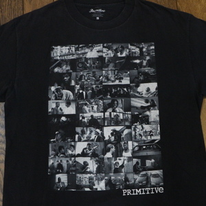 PRIMITIVE プリミティブ Tシャツ L ブラック 両面プリント ロゴ フォト グラフィック スケート ストリート hiphop raptee