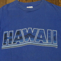 80s USA製 Hawaii Tシャツ L ブルー Hanes ハワイ ヨット サーフィン サーフ スーベニア アロハ ビーチ スケート オールド ヴィンテージ_画像1