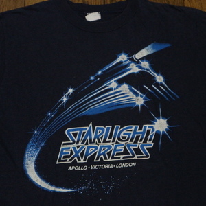 80s STARLIGHT EXPRESS Tシャツ ネイビー スターライトエクスプレス ミュージカル ロゴ イラスト CATS オペラ座の怪人 ヴィンテージ