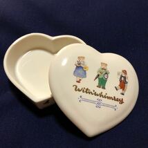 ＊昭和レトロ＊激レア希少品　サンリオ1989年製　witn whimsey ウイットン　ウィムシー　陶器製　ハート型小物入れ　当時物_画像1