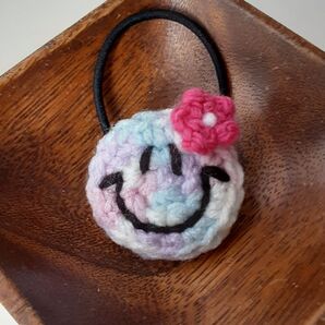 お花つき にこちゃん ヘアゴム フェアリーパープルミックス 濃いピンク