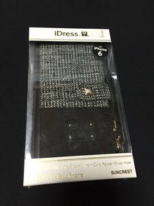 iDress iPhone6 サンクレスト ツイードダイヤリーカバー ケース ブラック 新品