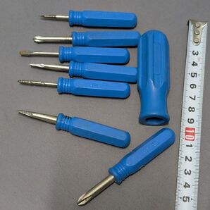 ドライバー7本セット 日本製 TOOLMATE 基本工具 まとめ売り ホルダーあわせて8点セット 青色 工具 DIY