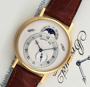 *BREGUET* Breguet Classique Classic tei* Date * moon phase K18 yellow gold top class wristwatch!! hard-to-find!!