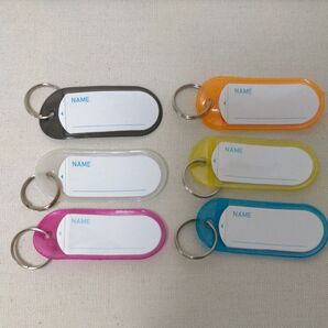 ネームタグ キーホルダー 6個セット マルチカラー