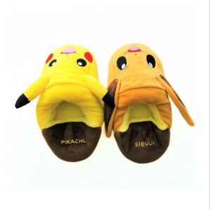 あったかクニャック ぬいぐるみ スリッパ ピカチュウ&イーブイ かわいい 可愛い
