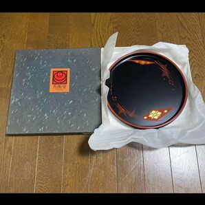 岩手県平泉漆器 秀衡塗 丸型お盆 うるし塗装 丸三漆器 日本製