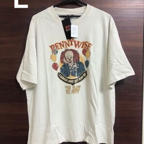 ※値下げ不可 未使用タグ付 ホラー映画 IT THE MOVIE ペニーワイズ Tシャツ L