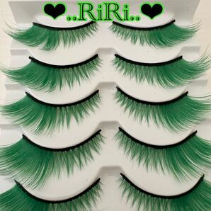 グリーン!目尻長め つけまつげ コスプレ パーツ ドールカスタム アイシー 人形 ハロウィン