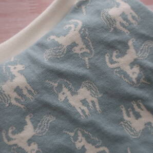 【S】パステルカラー 水色×白 ユニコーン 小型犬 犬服 ドッグウエア ハンドメイド