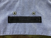ソフネット SOPHNET. シャンブレー 迷彩 切り替え加工 ボタンダウンシャツ 半袖 M_画像5