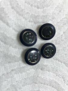 605 ブルー　ボタン ４個セット　約13㍉　ビンテージ　 未使用品　手芸　裁縫　おしゃれ　ハンドメイド　DIY　リメイク