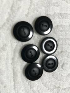 1027 約15㍉　黒　ボタン ６個セット　ビンテージ　 未使用品　手芸　裁縫　おしゃれ　ハンドメイド　DIY　リメイク