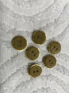 1312 約11㍉　黄色　金　ボタン ６個セット　ビンテージ　 未使用品　手芸　裁縫　おしゃれ　ハンドメイド　DIY　リメイク